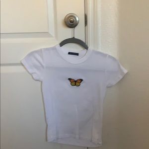 BRANDY MELVILLE white butterfly tee!